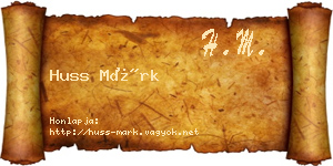 Huss Márk névjegykártya